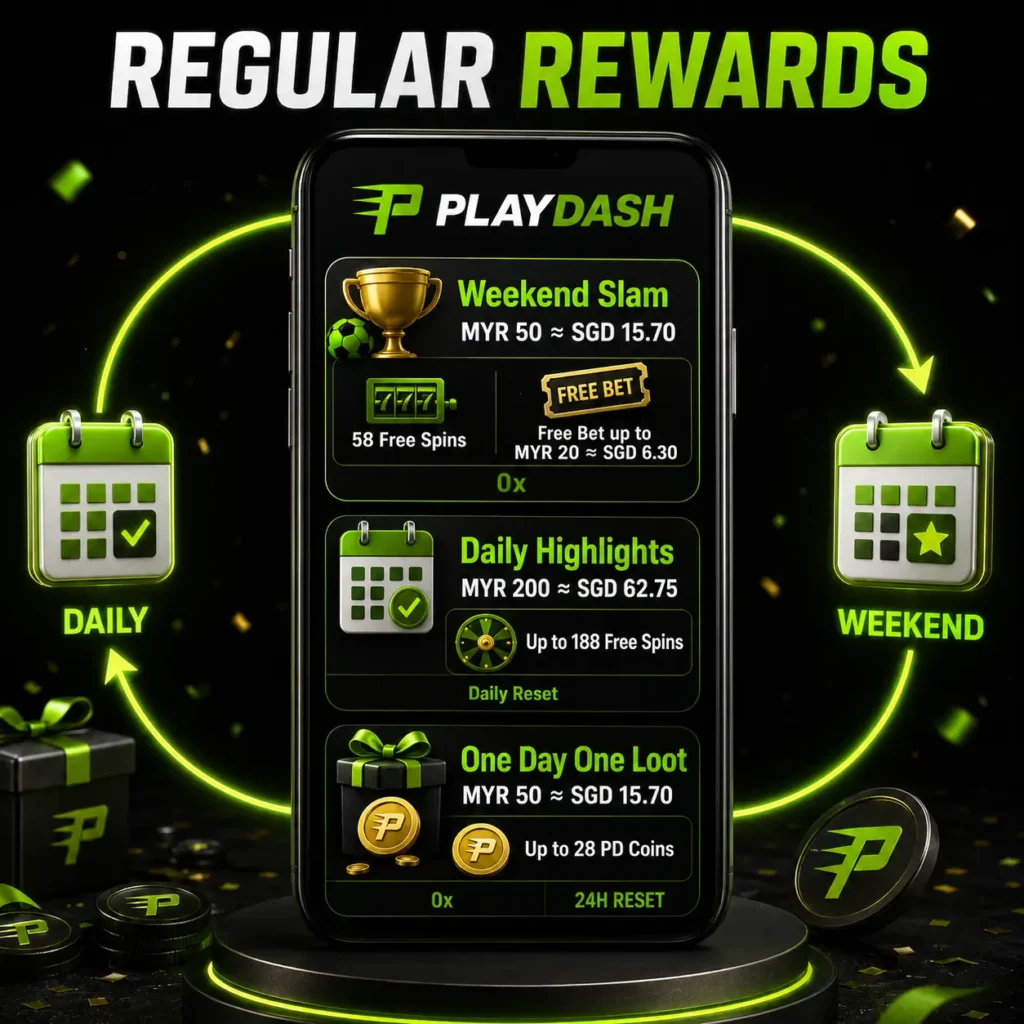 PlayDash recurring rewards with Weekend Slam, Daily Highlights and One Day One Loot